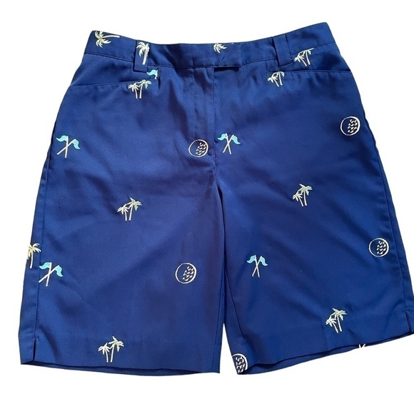 CORAL Bay Golf, shorts, size 8, lightweight poly/spandex blend, cute golf motif - Picture 1 of 5
